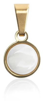 Gold Kettenanhänger mit Stein in weiß • Charm zum Wechseln • passend für eine Vielzahl von Ketten • Edelstahl & recyceltes Glas • MIX AND MATCH