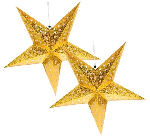 UKCOCO 2st Pentagramm- Papier Helle Farbtöne Weihnachtsbaum Sternverzierungen Weihnachtslaterne Aus Papier Weihnachtsstern-papierlaterne Decke Papierstern Kranz 3D -