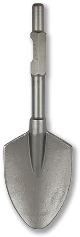 WERHE ® Professional Cincel pala puntiagudo SDS HEX 135 x 440 mm Soporte hexagonal 30 mm para cincel martillo demoledor maletín de plástico