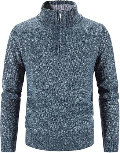 MATINEE Mens Fleece Thermal Fleece Lined Sweater Cardigans (UK, Alpha, 3XL, Regular, Regular, Navy Melange)