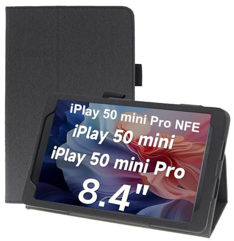 AKNICI Funda para ALLDOCUBE iPlay 50 Mini Pro NFE/ALLDOCUBE iPlay 50 Mini Pro/ALLDOCUBE iPlay 50 Mini Tablet 8 Pulgadas, PU Protectora Carcasa Cover con Magnetite y Cinturón de Seguridad (Negro)