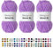 HobbyMia Velvet XL - Chenille-Garn zum Häkeln - 100g/74yds - (6) Super Bulky Garn - Flauschiges Garn zum Häkeln - Weiches Plüschgarn zum Häkeln von Babydecken (14378 - Helles Orchidee, 3 Knäuel)