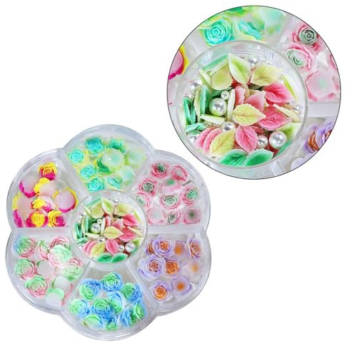 3D Flower Nails Art Resin Rose Flower Leaf Nail Nails Art Supplies Nail Decorations For Acrylic Nails 3d Flower Nails Art Rose Flower Nail Leaf Nail For Women