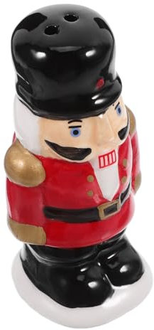 TOPBATHY Nutcracker Salt and Pepper Shakers Ceramic Spice Container with Christmas Motif for Kitchens