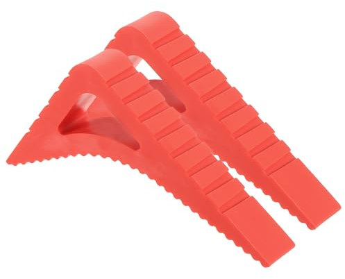 sourcing map 2 Pcs Door Stoppers for Bottom of Door, 0.83 inch Door Stops, Rubber Door Stopper Wedge, Window Stopper Door Gaps Sturdy Stackable, Red