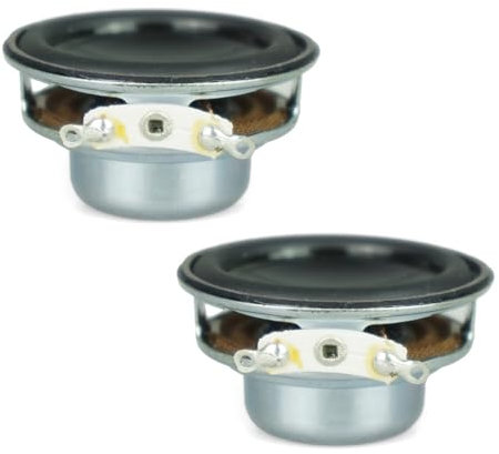 2 altavoces portátiles de 40 mm, 4 ohmios, 5 W, 1.5 pulgadas, 16 núcleos, pequeños rangos completos, de goma, altavoces magnéticos interiores de repuesto