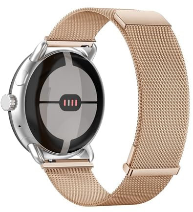 Armband Kompatibel mit Google Pixel Watch 3 41mm/45mm Uhrenarmband, Edelstahl Metall Mesh Magnetisch Ersatz Armband Schweißfest Verstellbares Armbänder für Google Pixel Watch 3 41mm/45mm (45mm,3)