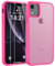 FLLAO Opaca Cover Compatibile con iPhone XR con 2 Vetro Temperato, [Della Fotocamera Protezione] Anticaduta Antiurto Anti-Graffio Anti-Impronte Hard PC Glassata Traslucida Custodia Rosato