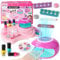Kids Nail Polish Sets for Girls, Girls Nail Varnish Sets with nail Polish Dryer and Storage Rack, Makeup Kit Birthday Presents Gift for 10-12 Years Old Nail Art