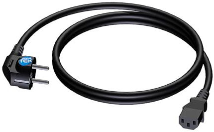 SIMPLETEK - Cable de alimentación para ordenador fijo UPS Desktop, enchufe Schuko, 0,5 m (50 cm), negro (reacondicionado)