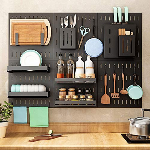 Baodiale Escurridor de Platos para Montar en la Pared, Organizador de Almacenamiento de Cocina, Juego de 9, escurridor Colgante para Platos y Cuencos con escurridor, Estante de Acero Inoxidable