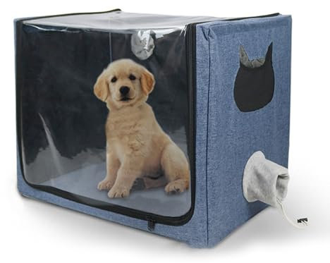 SUNFECILI Haustier-Vernebler-Nest, Faltbar, Geräumig, mit Zwei Löchern, für Katzen und Hunde, Sauerstoffkammer, Inhalationsbox für das Heimtierkrankenhaus