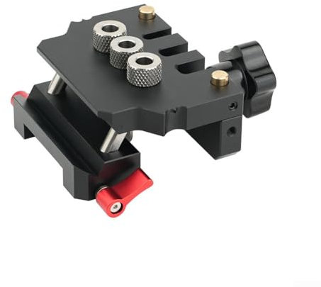 Wood Dowel Jig Kit,Centering Aluminum Alloy Log Tenon Puncher Kit With Multiple Drill Sleeves For Woodworking, CNC Machined Compact Clamping Range