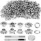 200 Pcs Grommet Eyelet Pliers Kit, Grommet Tool Kit, Copper Tarpaulin Eyelets, Metal Eyelet Tool, Eyelet Punch Kit, Grommet Setter Tools for Craft Making, DIY, Leather Canvas and Decoration