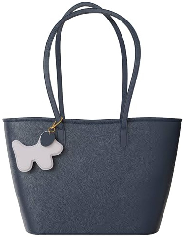 KMISSO Damen City Handtasche Shopper Umhänge Freizeit Tasche Echt Leder Italien 30635 Blu notte