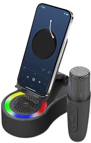 Genérico Soporte para Móvil con Altavoz,Soporte Altavoz con Carga | Luces LED, Gadgets Tecnológicos para Ducha, Coche, Exterior, Escritorio Y Acampada