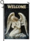 Willkommensengel Gartenflagge, himmlischer betender Engel Outdoor-Dekoration, doppelseitiges Herbsthof-Banner, spirituelle Rasendekoration für Zuhause, 30,5 x 45,7 cm