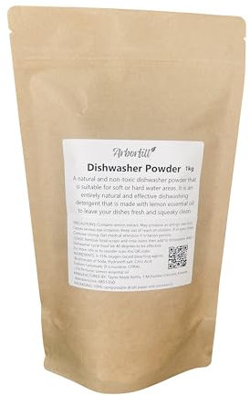 Natural Dishwasher Powder 1Kg, Eco-Friendly and Non-Toxic Detergent with Lemon Essential Oil