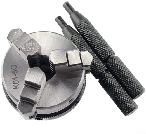 FACULX Mandrin de forage manuel K01-50 M14x1 à trois mâchoires en acier haute dureté, plage de serrage de 1 à 33 mm, compatible avec machines à bois et perceuses