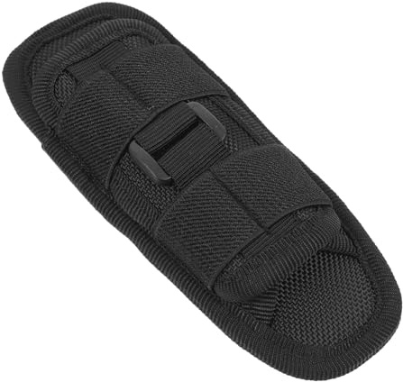 CONGARTENO Rotatable Flashlight Belt Pouch with Nylon Strap Portable Duty Torch Holder for Medium to Large Flashlights Outdoor Utility Waist Clip Black