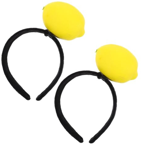 Beavorty 2Er-Pack Lustiger Zitronen-Haarreif Aus Weichem Plüsch Haarband Mit Fruchtmotiven Und Realistischem 3D-Design Kostüm-Haarreif Für Partys Geburtstage Hochzeiten Und Feiertage