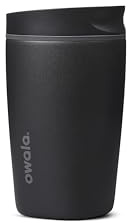 Owala SmoothSip Slider Coffee Tumbler Vacuum Insulated Stainless Steel Coffee Tumbler with Ceramic Liner | No Metallic Taste | Reusable Travel Mug | Iced Coffee Mug | BPA Free | 12 oz | Very