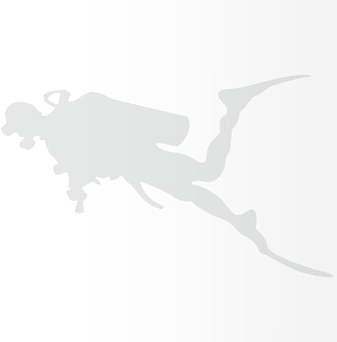Nomiro Autoaufkleber Silhouette Taucher - 178x99mm weiß Sticker für Auto Fenster Heckscheibe - Motorrad Fahrrad Lkw Bus - wetterfest UV beständig - Tuning