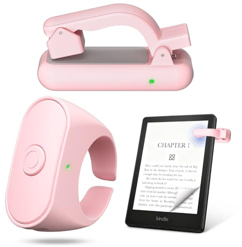 Telecomando per girare pagine, Kindle Clicker per Paperwhite/Oasis/Scribe, senza Bluetooth Clip-On Kindle Clicker, telecomando per fotocamera per iPhone, iPad, tablet, custodia per cover spesse, con