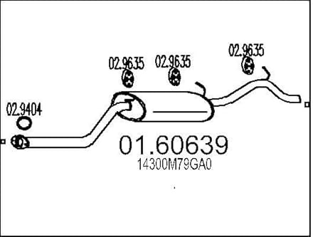 MTS 01.60639 Endschalldämpfer Kompatibel mit SUZUKI Alto FF 14300M79GA0