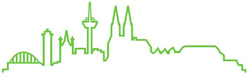 skyline4u Skyline Silhouette Köln Aufkleber für Auto oder Wohnmobil in 8 Größen und 25 Farben (100x29cm lindgrün)