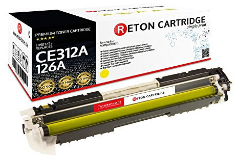 Reton Toner | 30% höhere Reichweite | kompatibel für CE312A HP 126A gelb für HP Color Laserjet CP1020 CP1021 CP1022 CP1023 CP1025 CP1025nw CP1026nw - TopShot Pro M275MFP