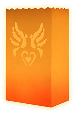 Trendmaus.de 10 STK. Kerzentüte Lichttüten orange, Kerzentüte :Tauben mit Herz