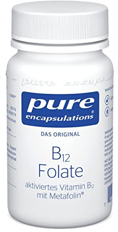 Pure Encapsulations - B12 Folate - Aktivierte Folsäure und Vitamin B12 für Energie und Immunsystem - 90 vegane Kapseln