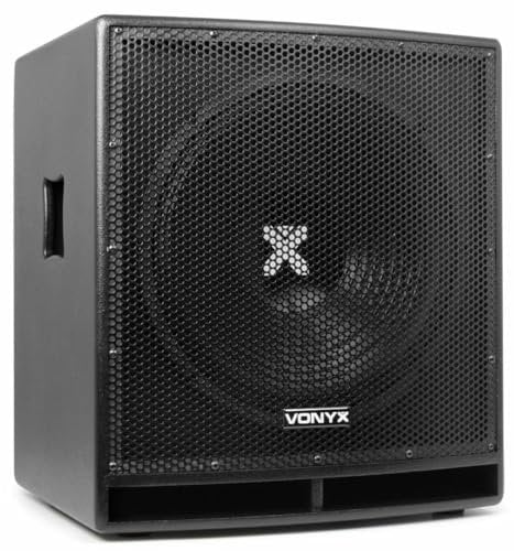Vexus SWP15 PRO Subwoofer Attivo PA con woofer da 15 38 cm e stativo nella parte superiore (400 Watt max, filtro passa bassi attivo e Phase, XLR, RCA, Bassreflex)