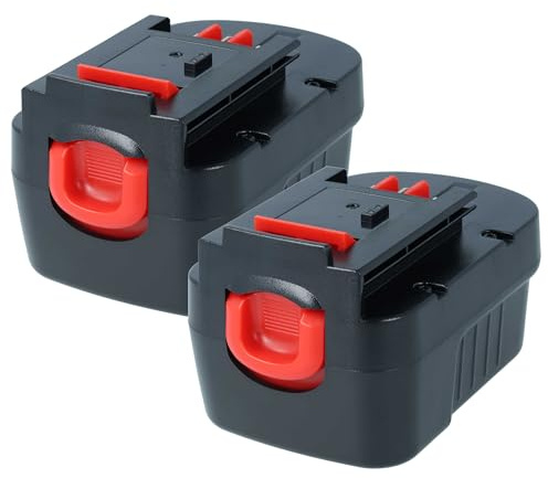vhbw 2X Akku kompatibel mit Black & Decker HP146F2B | HP146F3B, HP142KD, HP146F2, FS14PSK, HP142K Werkzeug (1500 mAh, NiMH, 14,4 V)