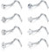 Incaton 20 Gauge 8stk Nasenstecker Spirale Stecker Nasenpiercing Nasenring Chirurgenstahl Nostril Piercing Schmuck Set (D Stil/Silber-8stk)
