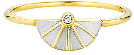 cai Damen Ring 925/- Sterling Silber Bicolor Zirkonia gelb 135270184
