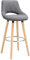 WOLTU Barhocker, Barstuhl Küchenhocker Thekenhocker, Hocker mit Rückenlehne Fußstütze, aus Holz Leinen, für Bar Küche Theke Restaurant Café, Dunkelgrau, BH111dgr-1