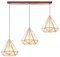 PETITES ECREVISSES Hängeleuchte Industrielle 3 Lampen Vintage Pendelleuchte Diamant Kronleuchter Lampenschirm 25cm für Esszimmer Wohnzimmer, Roségold