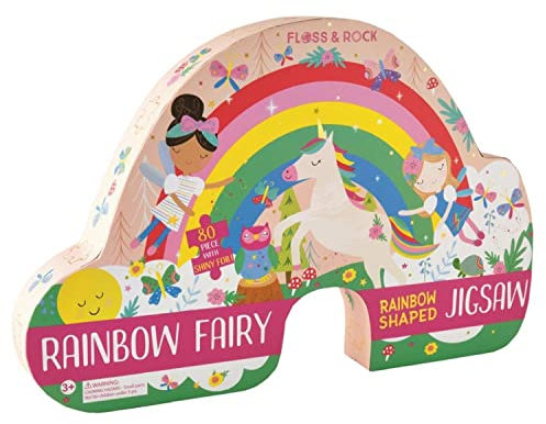 Floss & Rock Rainbow Fairy 80-teiliges Puzzlespiel in Regenbogenform
