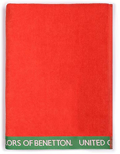 UNITED COLORS OF BENETTON, Toalla de playa 90x160cm 380gsm velour 100% algodón rojo Casa Benetton, 90x160
