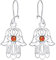 ANDANTE Premium Collection - Echter OSTSEE Bernstein Ohrringe in 925 Sterling Silber ** Hand der Fatima ** Zertifiziert - Gold des MEERES - Farbe COGNAC