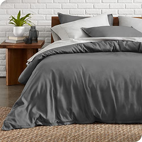 Bare Home 1800 Single Size Ultra Soft Lightweight Duvet Cover Set with Duvet Cover and 1 Pillowcase (Single, Grey)