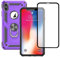 Yiakeng Cover iPhone X, Cover iPhone XS con Proteggi Schermo, Custodia Slim Silicone Armour Bumper Antiurto Telefono Case per iPhone X/XS (Viola)