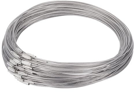 UNICRAFTALE About 80pcs 17.5inch Darkgray Wire Necklace Stainless Steel Wire Necklace Choker Necklace with Brass Screw Clasp Wire Necklace Chains Wire Necklace Cord DIY Jewelry Making 14.5mm Diamater