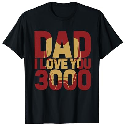 Marvel Iron Man Dad I Love You 3000 Text Fill Father's Day Maglietta