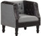 vidaXL Sessel Schwarz Echtleder und Massivholz Mango
