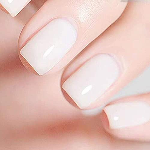 Vishine Gellack Milchig Weiss, Milchig Weiß Gel UV Opal Jelly Gel Transparent Weiß Nagellack Gel Nail Art Klassischer und All-MatchStil UV LED Soak Off Manicure Gel Lacquer Varnish 15ml