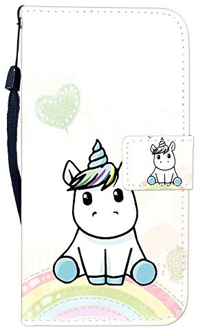 Sunrive Kompatibel mit Samsung Galaxy A53 5G Hülle,Magnetisch Schaltfläche Ledertasche Schutzhülle Etui Leder Case Handyhülle Tasche Schalen Lederhülle MEHRWEG(W8 Einhorn 1)