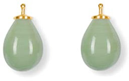 HEIDE HEINZENDORFF Einhängerpaar Tropfen, Jade, 16 mm, silber rhodiniert